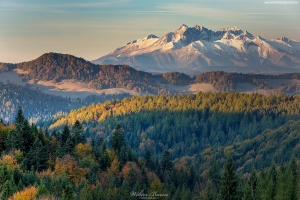 Widok z Przełęczy Gromadzkiej na Tatry 